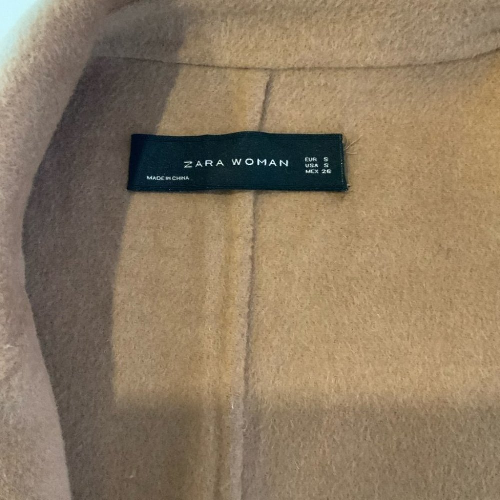 ZARA Oversized Double-Breasted Coat Sz S in Camel - Picture 6 of 8